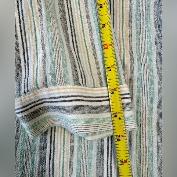 Soft Surroundings Embelia Cotton Tunic Top green Multi Stripe Size Extra Large - Picture 13 of 14